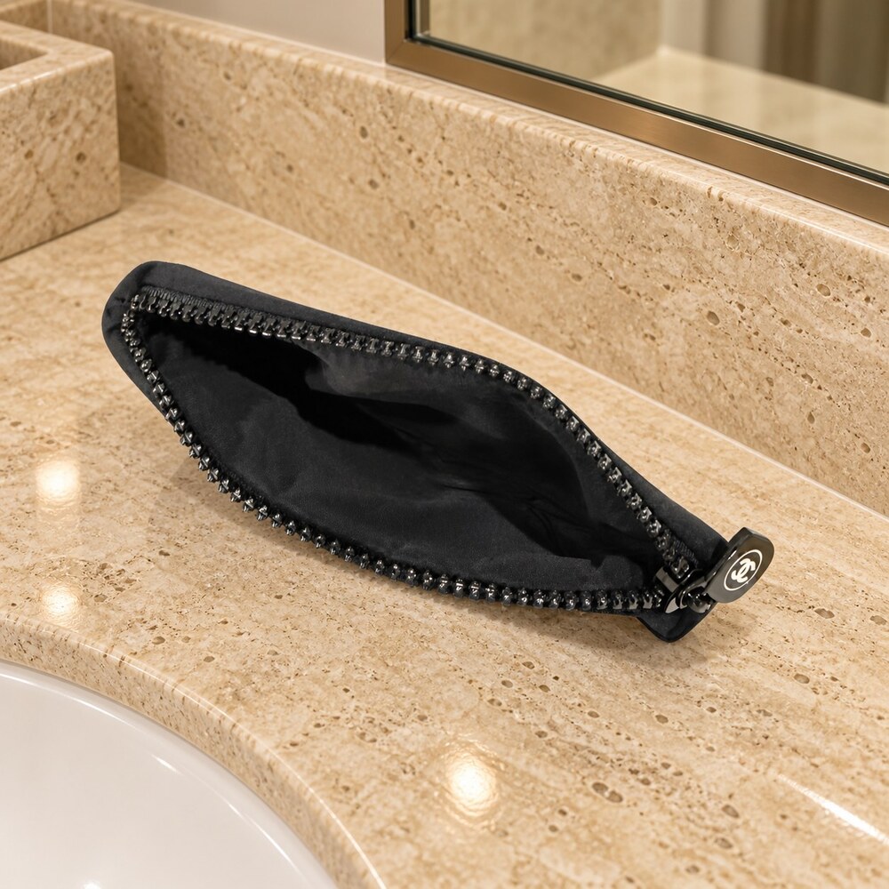 Chanel Black Zip Cosmetic Pouch | Skincare Organizer - Picture 2 of 6